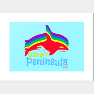 Orca Rainbow Olympic Peninsula Love Posters and Art